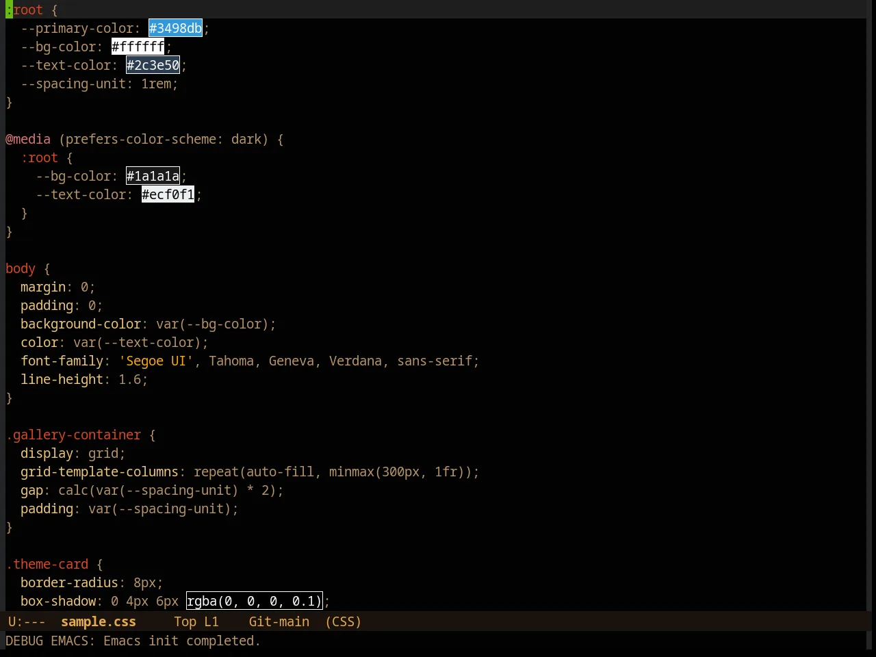 Fleury Theme in css-mode