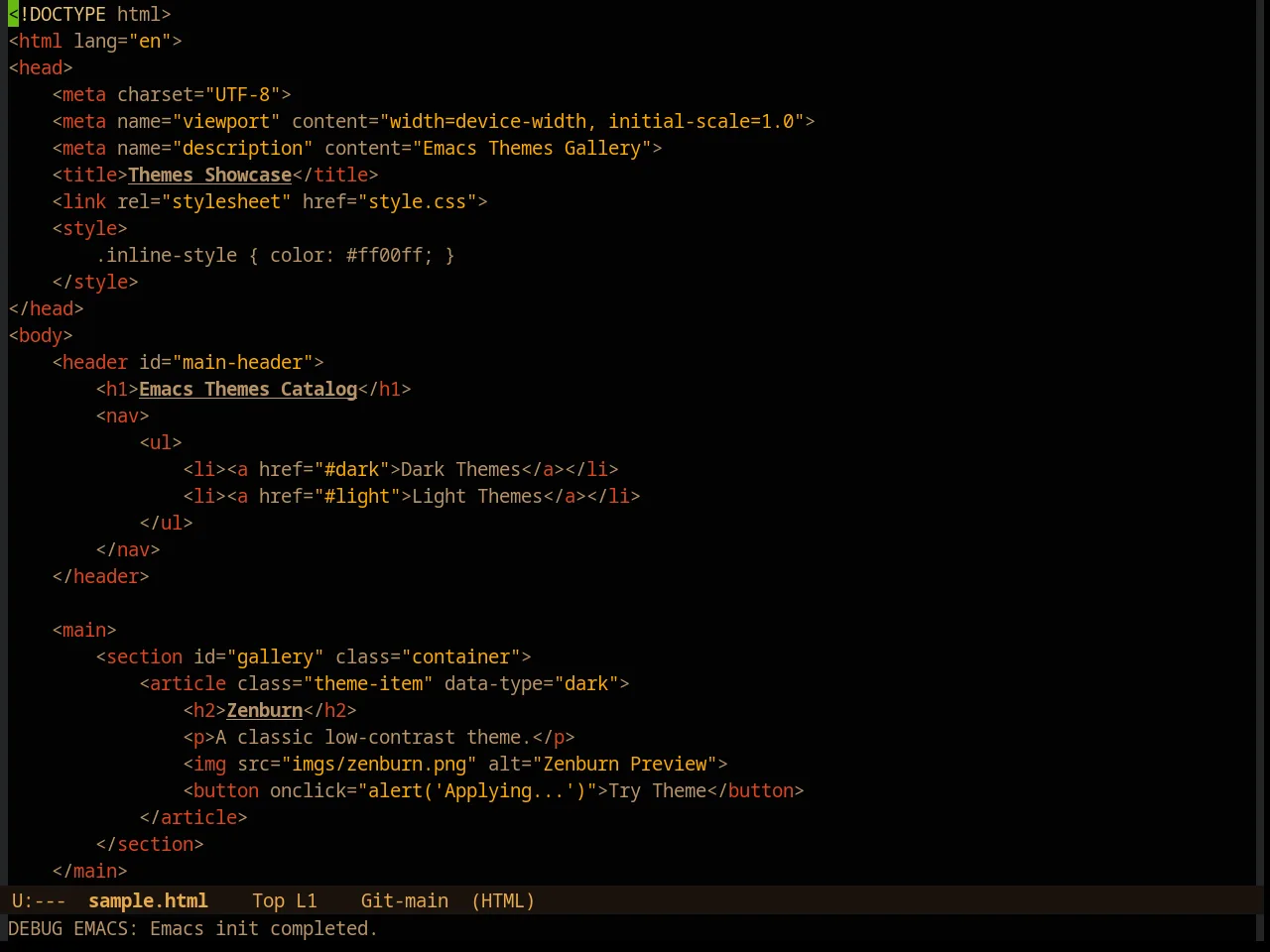 Fleury Theme in html-mode