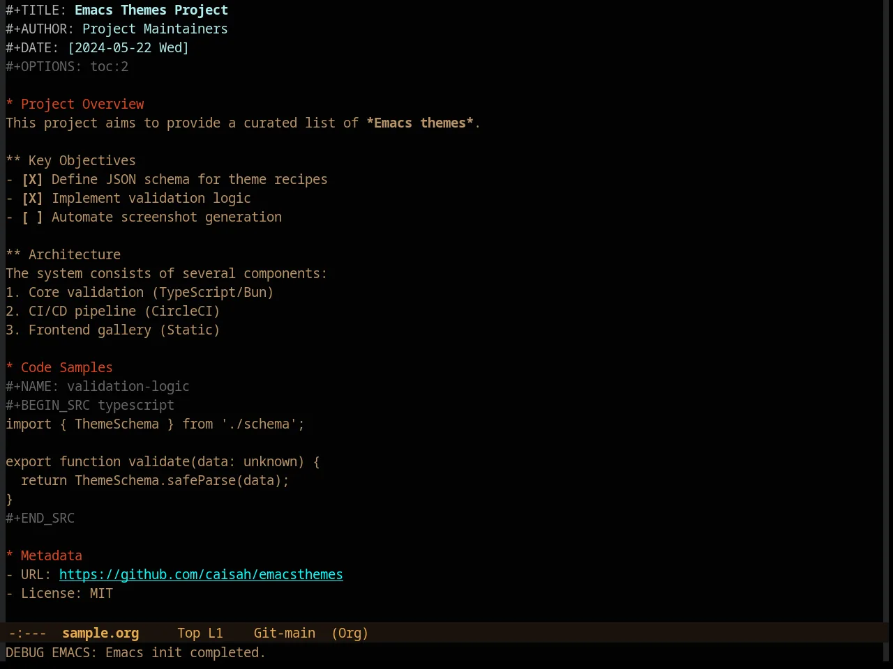 Fleury Theme in org-mode
