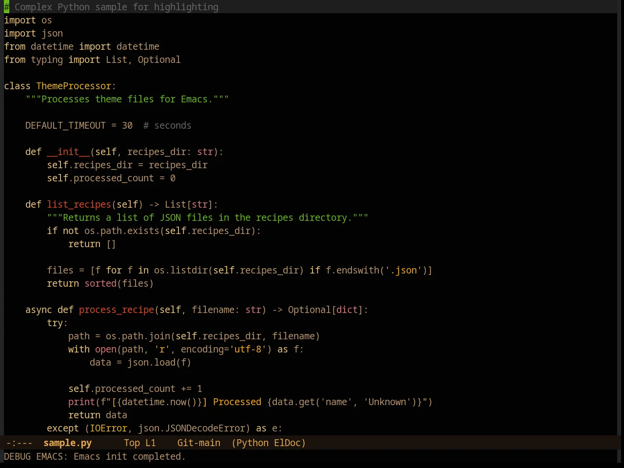 Fleury Theme in python-mode