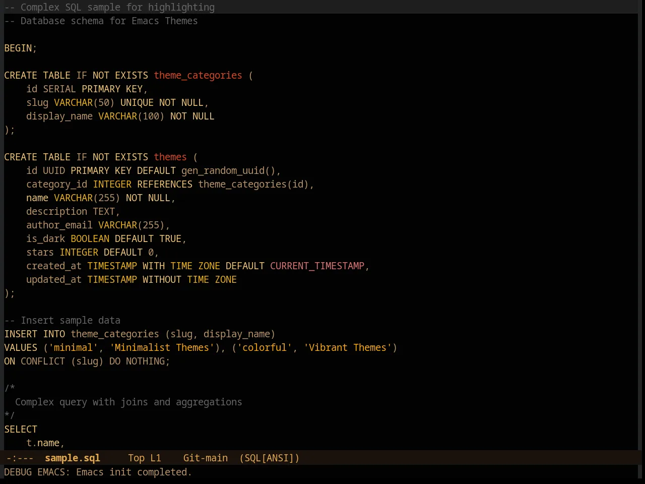 Fleury Theme in sql-mode