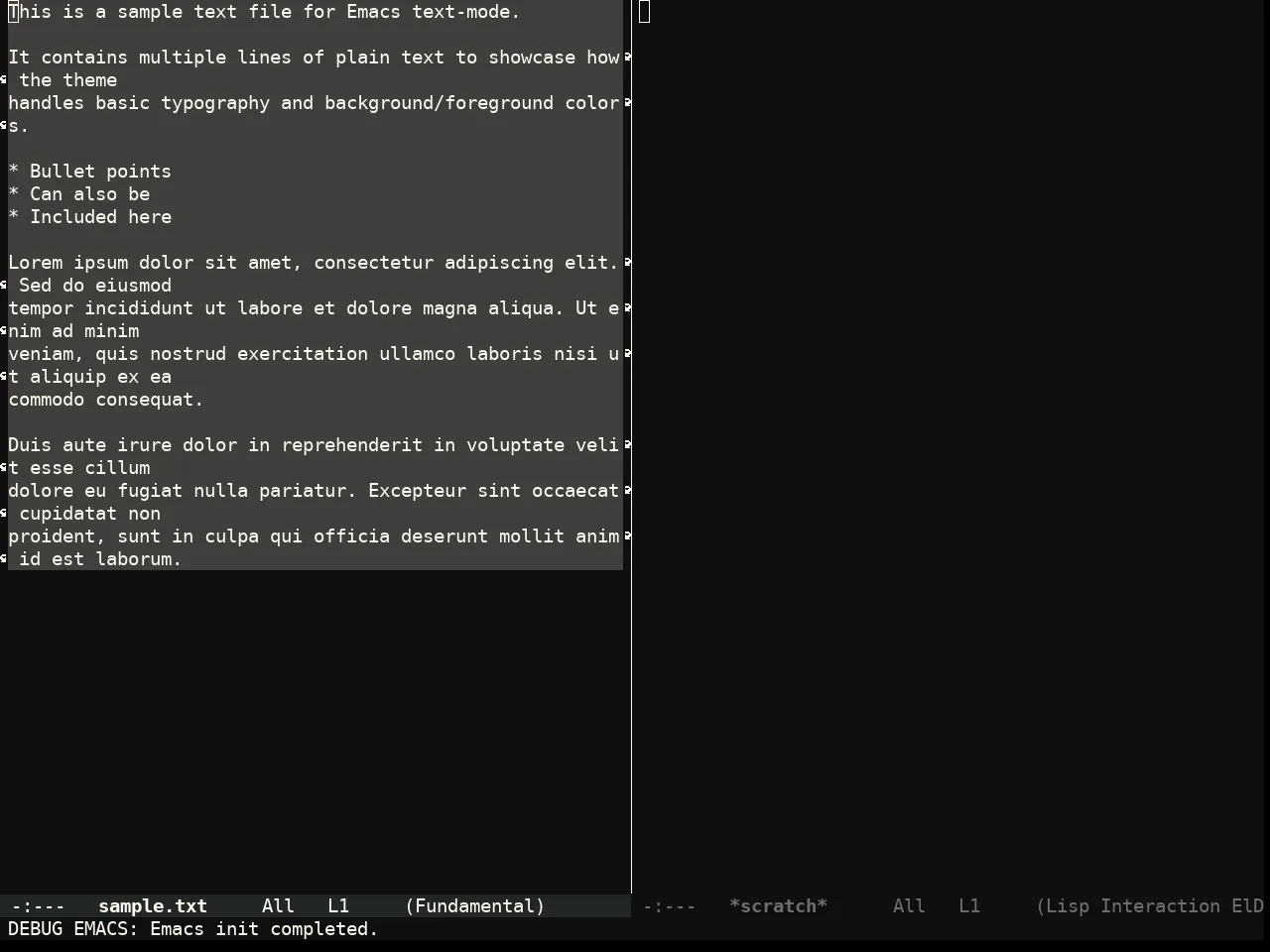 Flexoki Themes Dark Theme in fundamental-mode