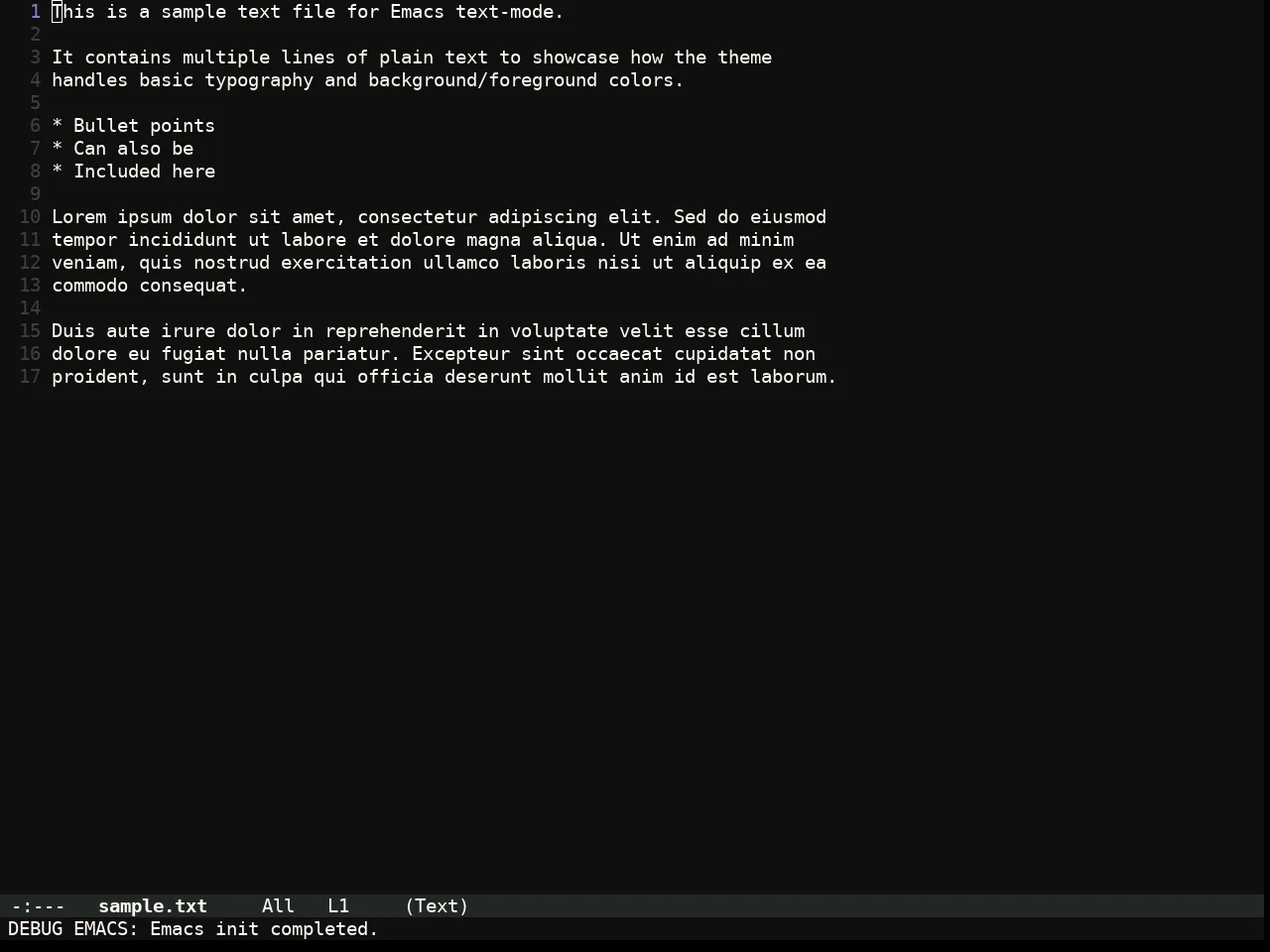 Flexoki Themes Dark Theme in text-mode
