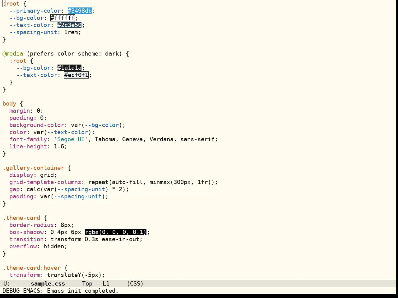 Flexoki Themes Light Theme in css-mode