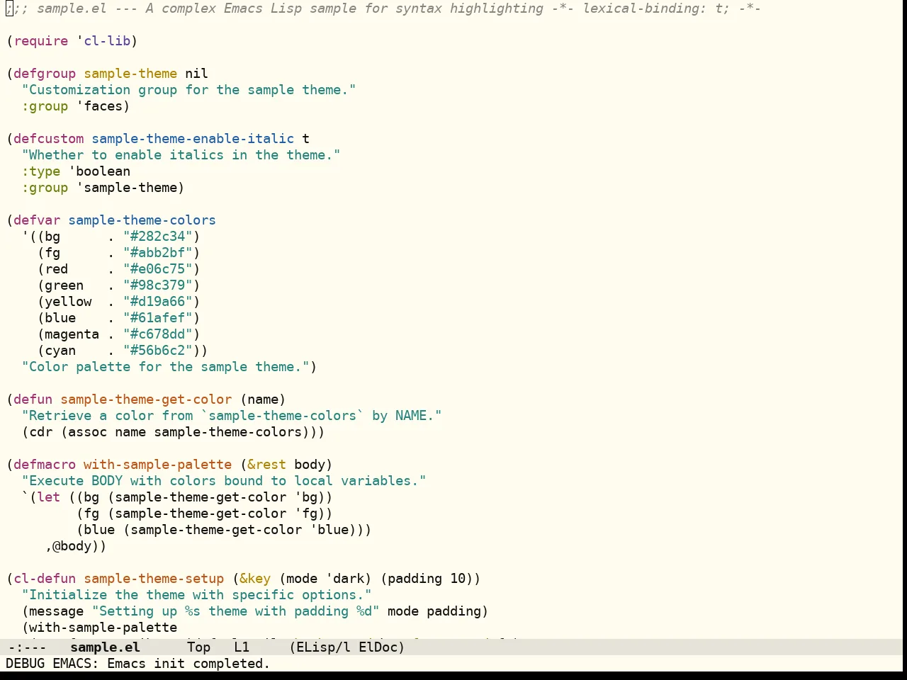 Flexoki Themes Light Theme in emacs-lisp-mode