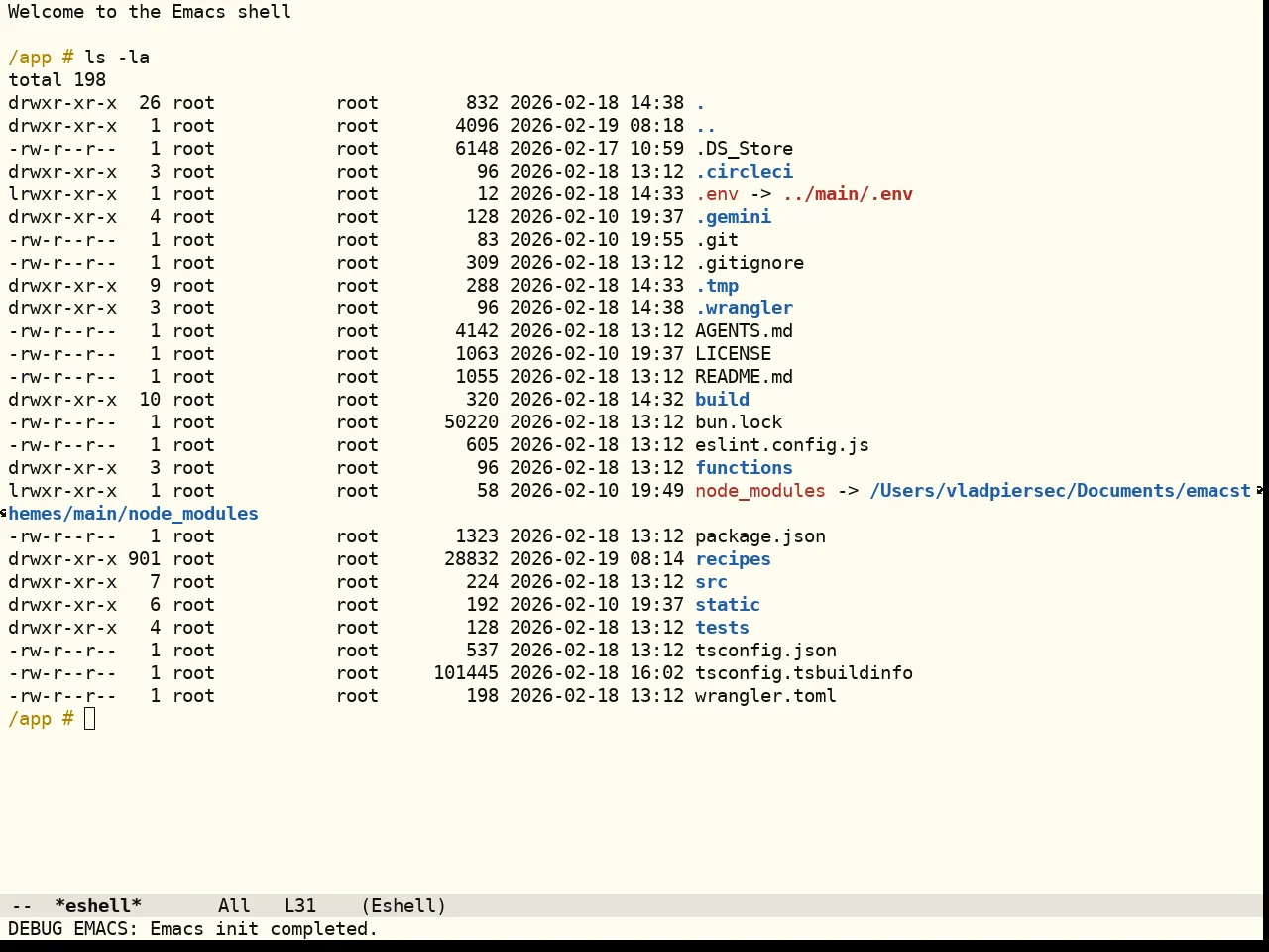 Flexoki Themes Light Theme in eshell