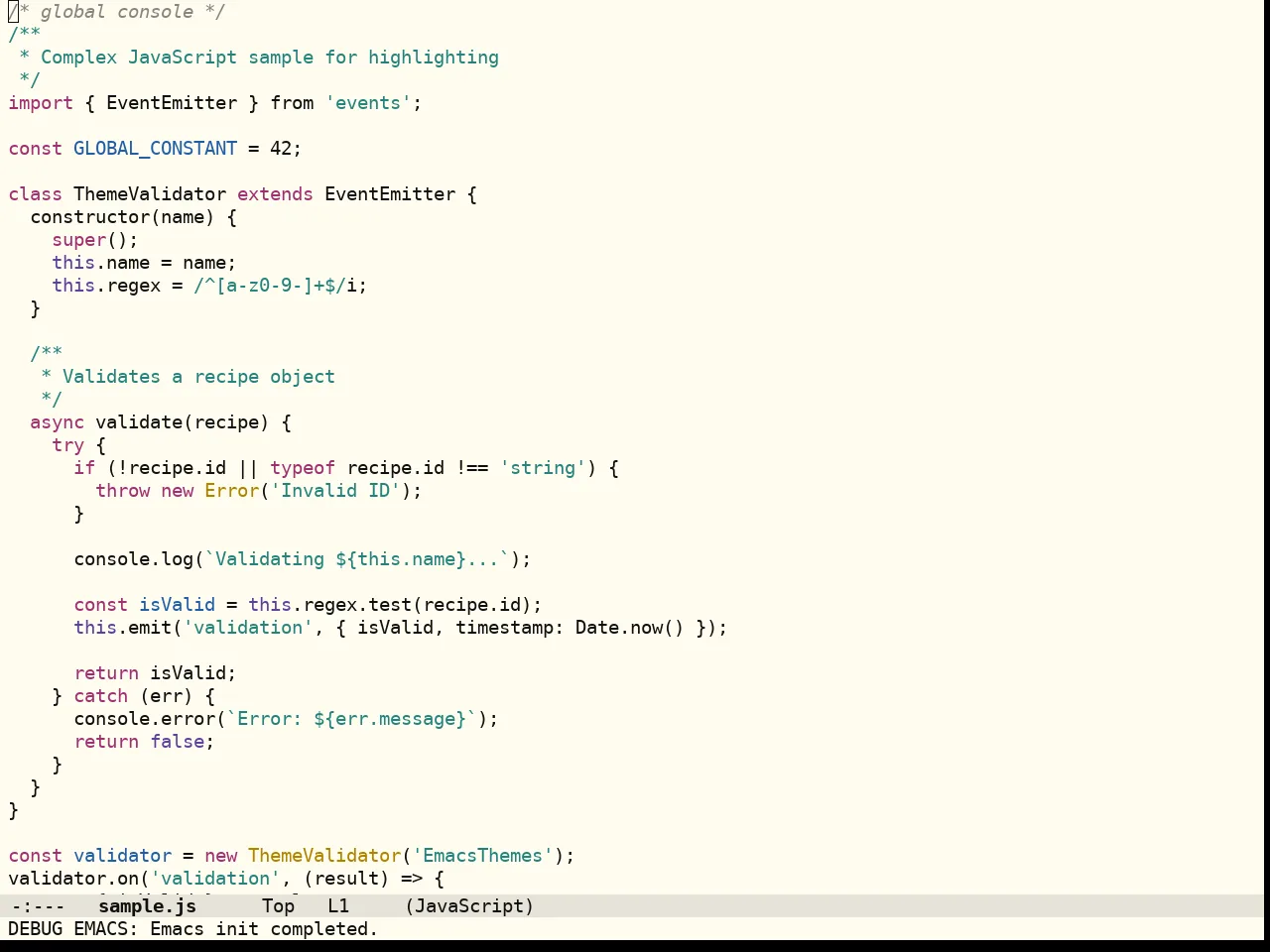 Flexoki Themes Light Theme in javascript-mode