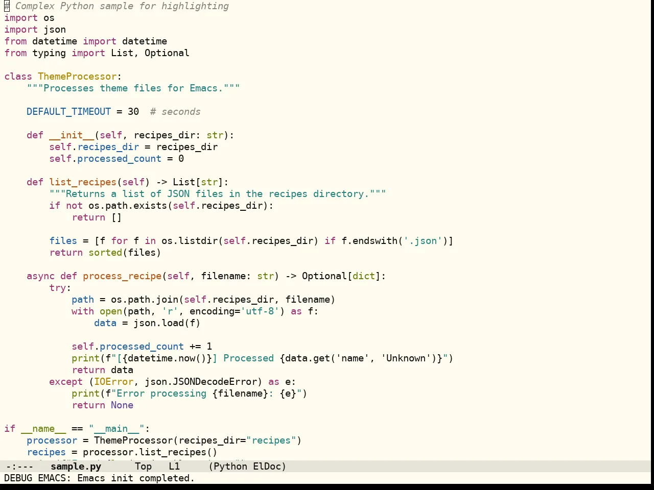 Flexoki Themes Light Theme in python-mode