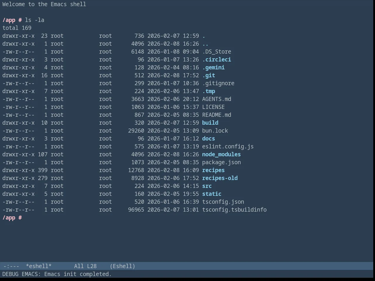 Fluc UI Dark Theme in eshell