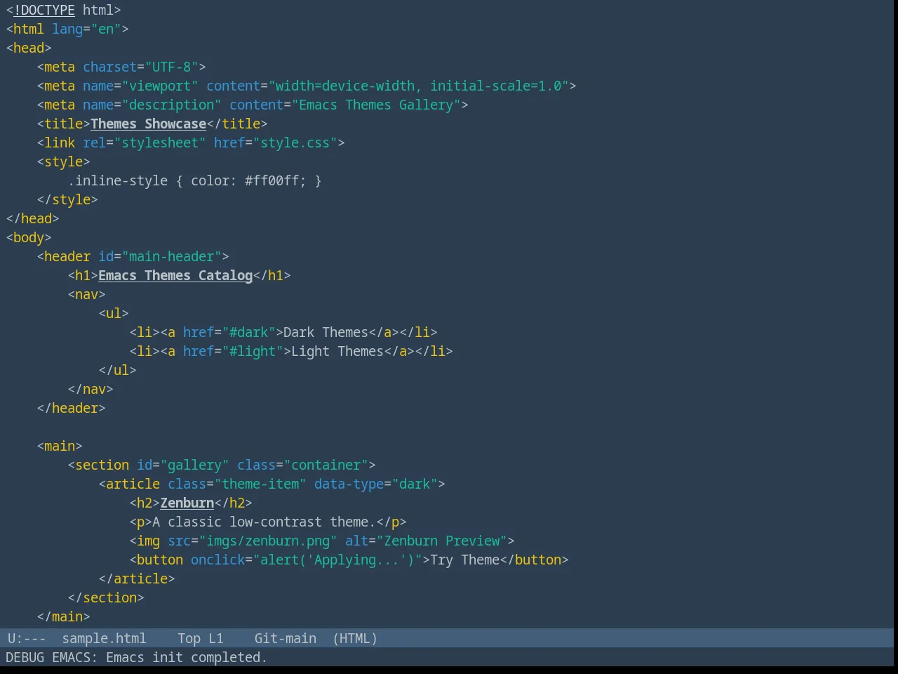 Fluc UI Dark Theme in html-mode