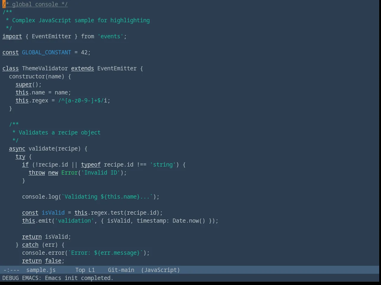 Fluc UI Dark Theme in javascript-mode