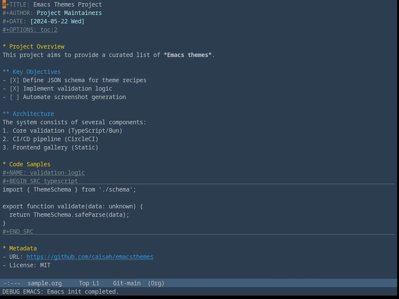 Fluc UI Dark Theme in org-mode