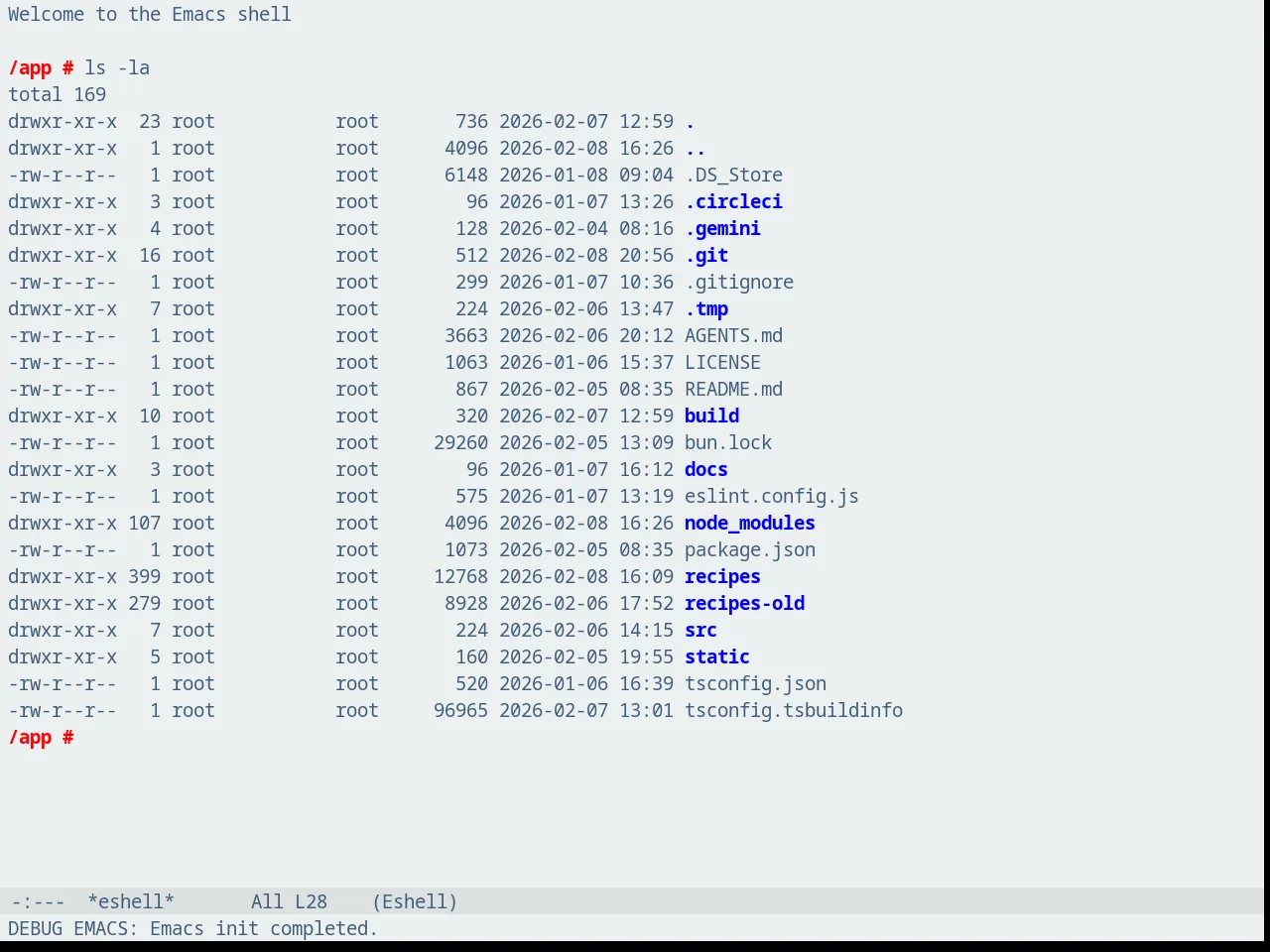 Fluc UI Light Theme in eshell