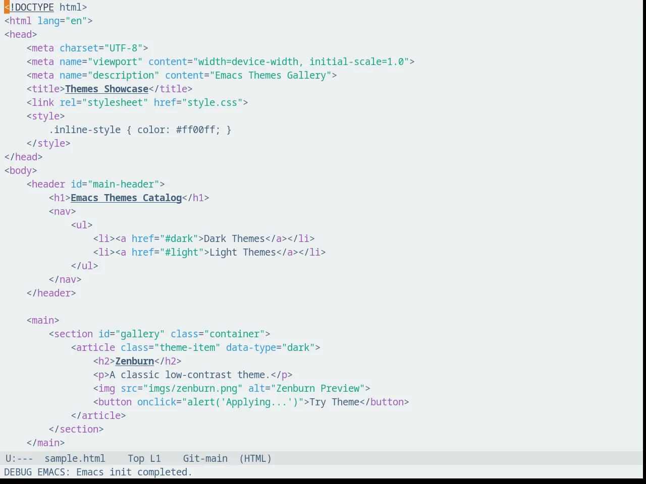 Fluc UI Light Theme in html-mode