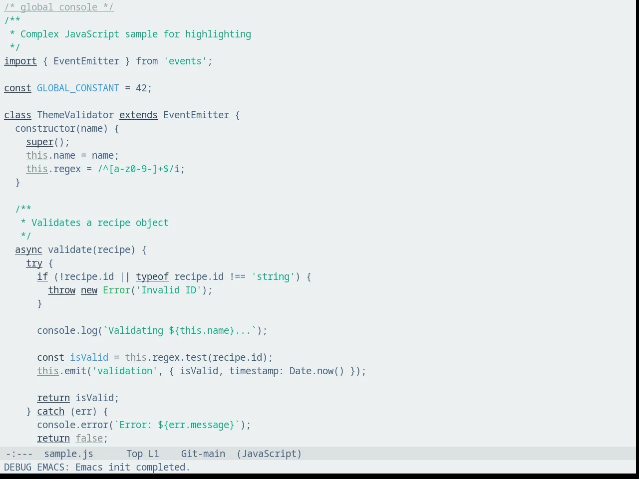 Fluc UI Light Theme in javascript-mode