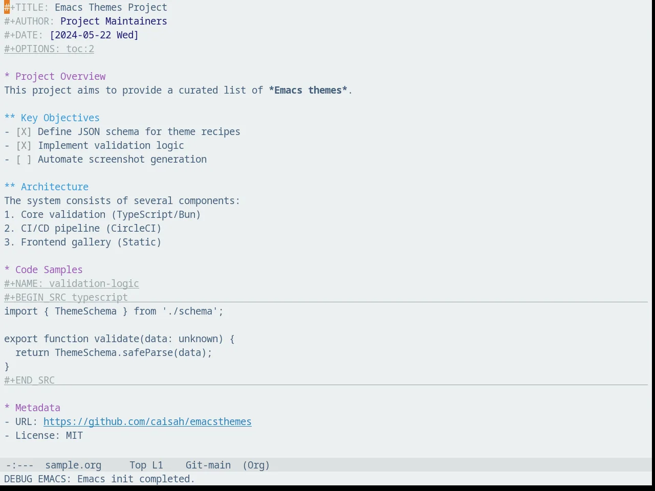 Fluc UI Light Theme in org-mode