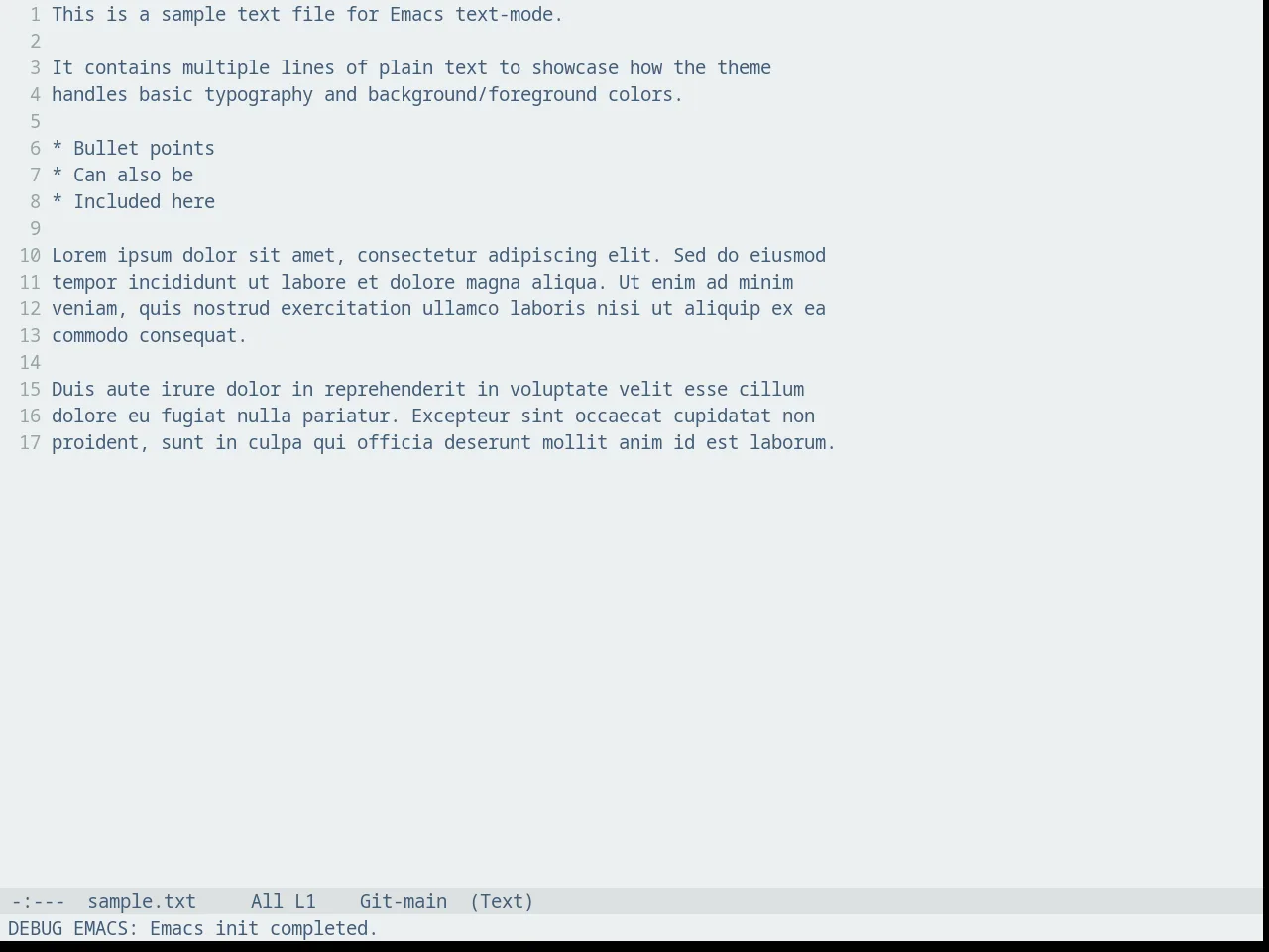 Fluc UI Light Theme in text-mode
