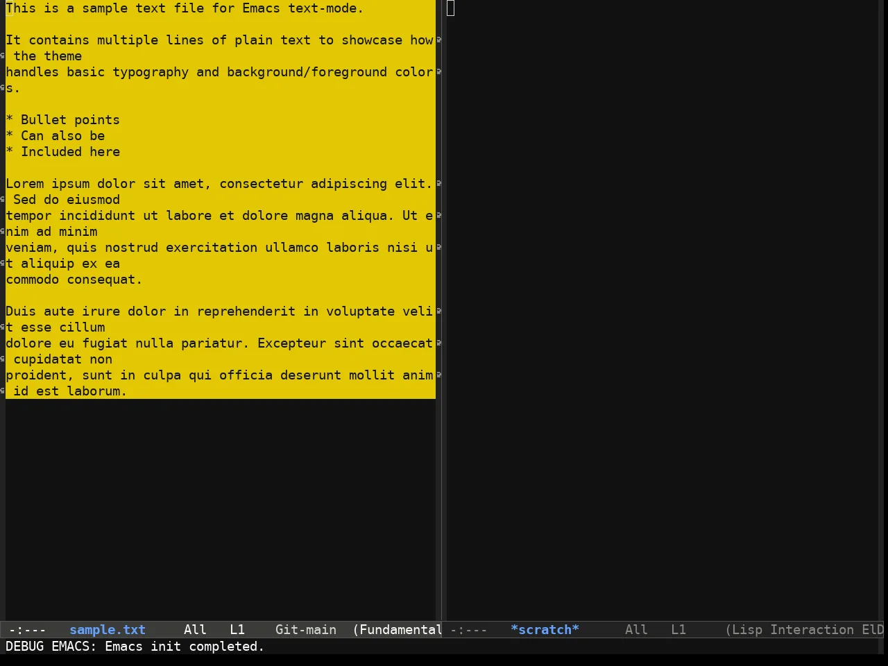 Fluffy Dark theme in fundamental-mode