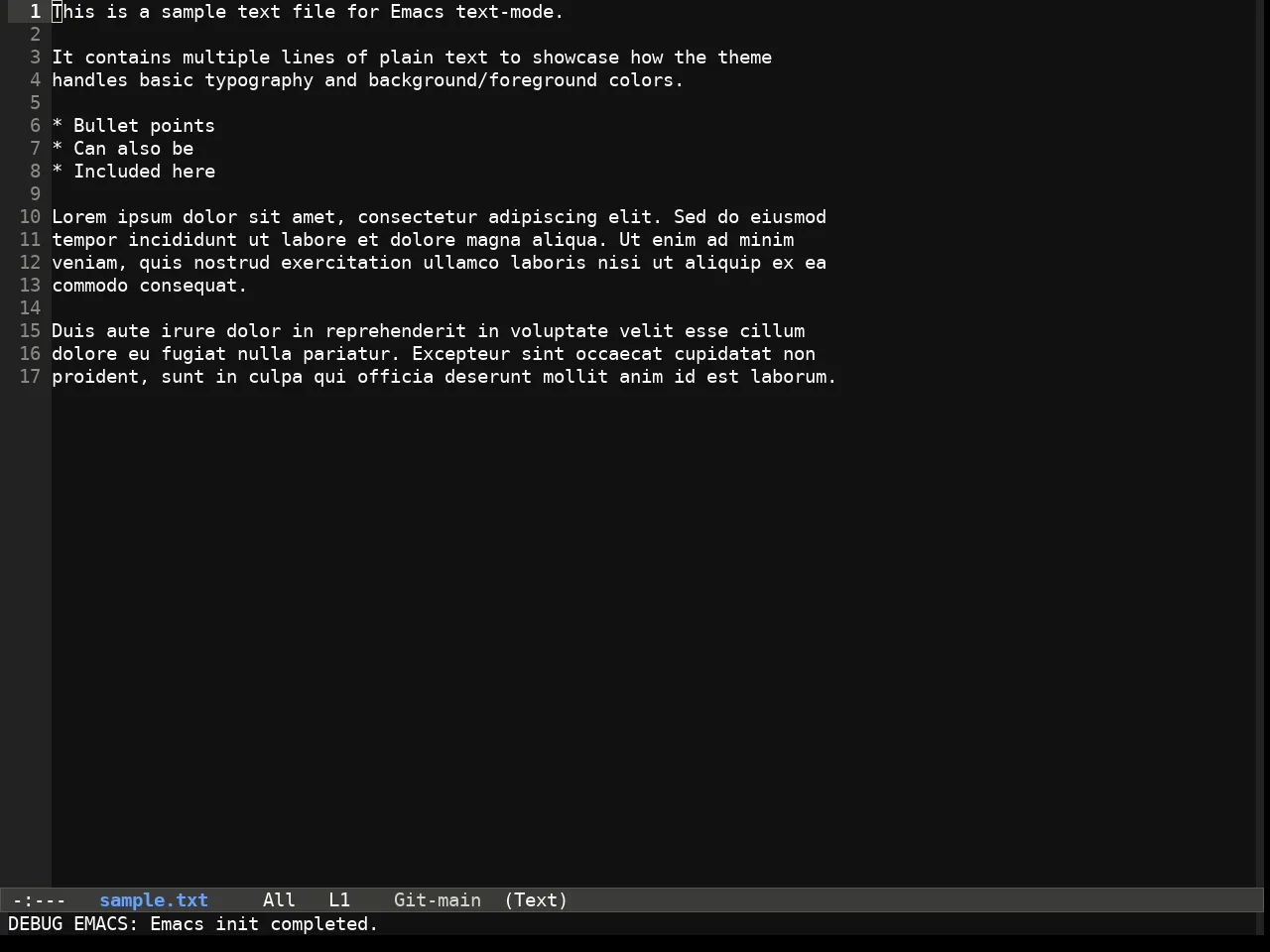 Fluffy Dark theme in text-mode