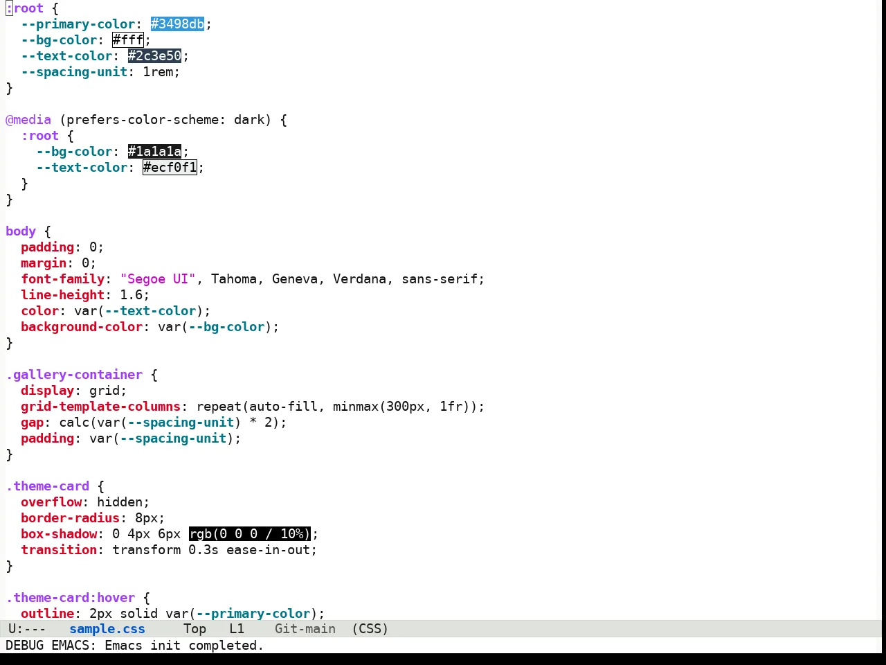 Fluffy Light theme in css-mode