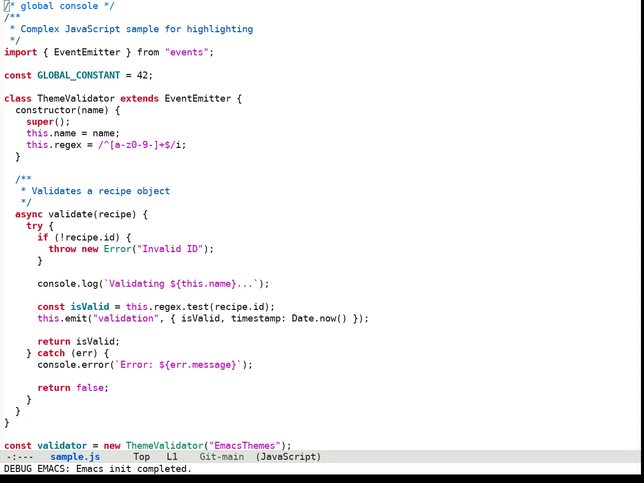 Fluffy Light theme in javascript-mode
