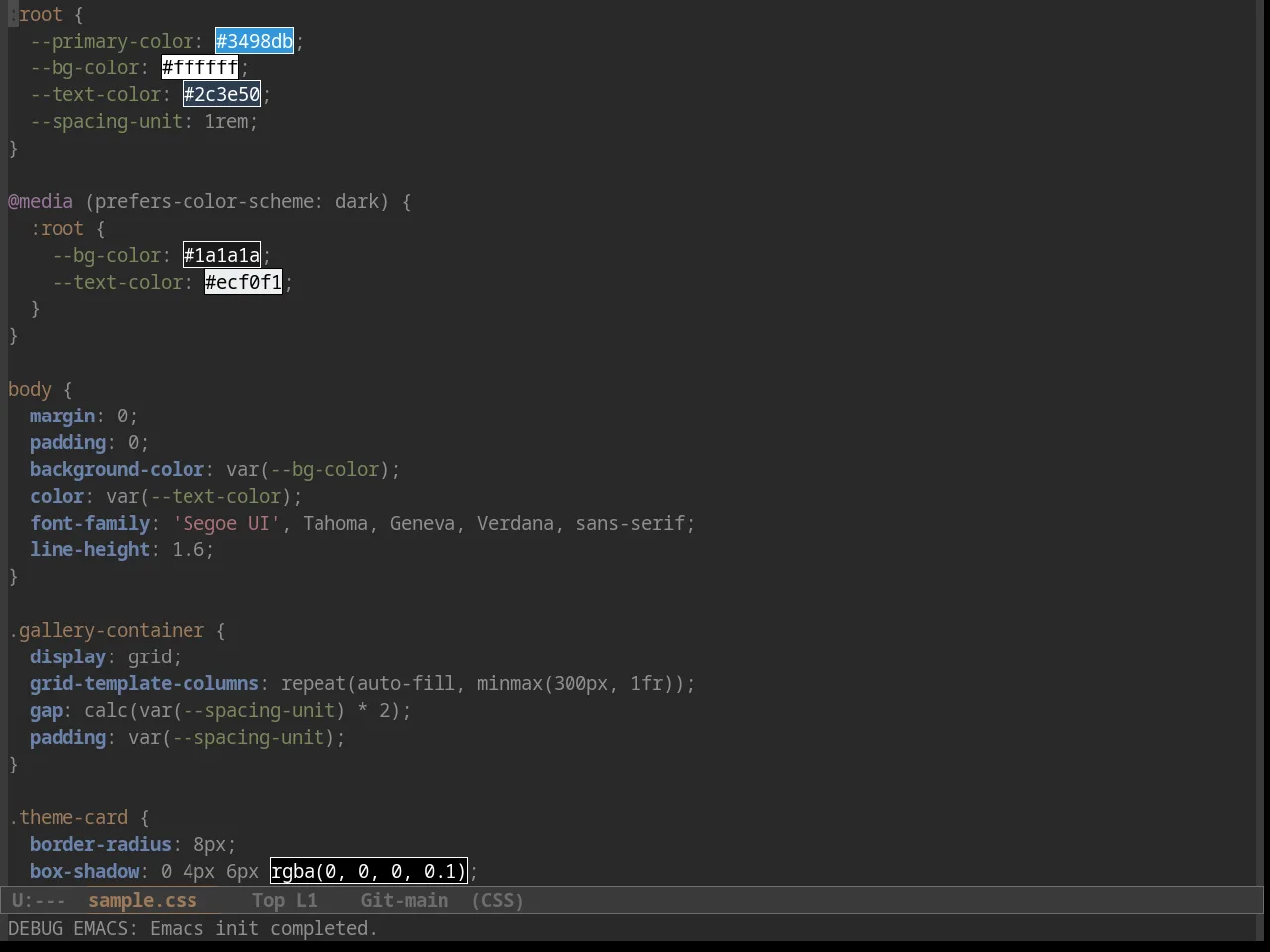 Foggy Night Theme in css-mode