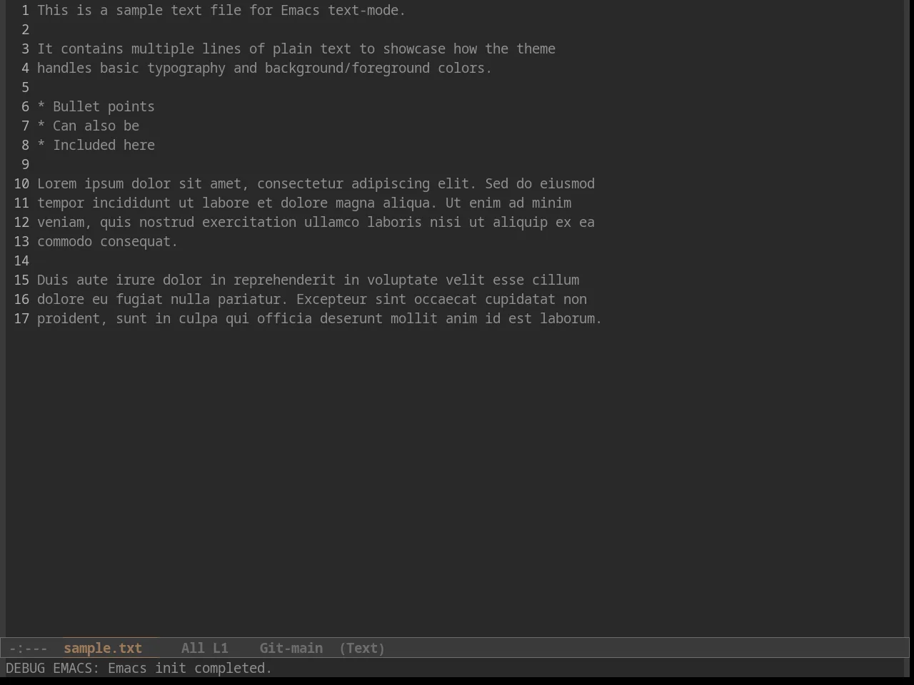 Foggy Night Theme in text-mode