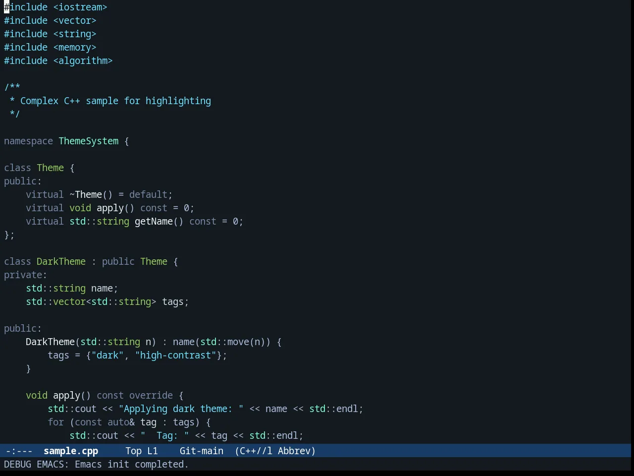 Fogus Theme in c++-mode