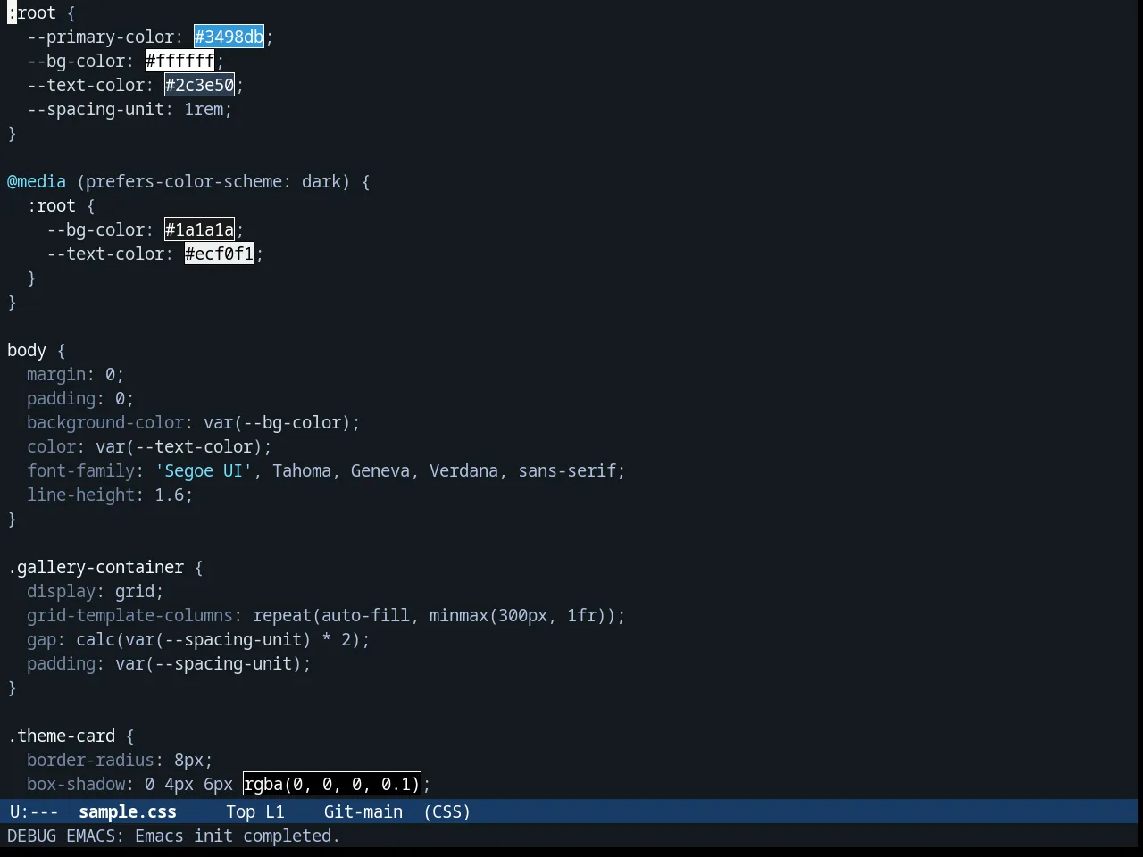 Fogus Theme in css-mode