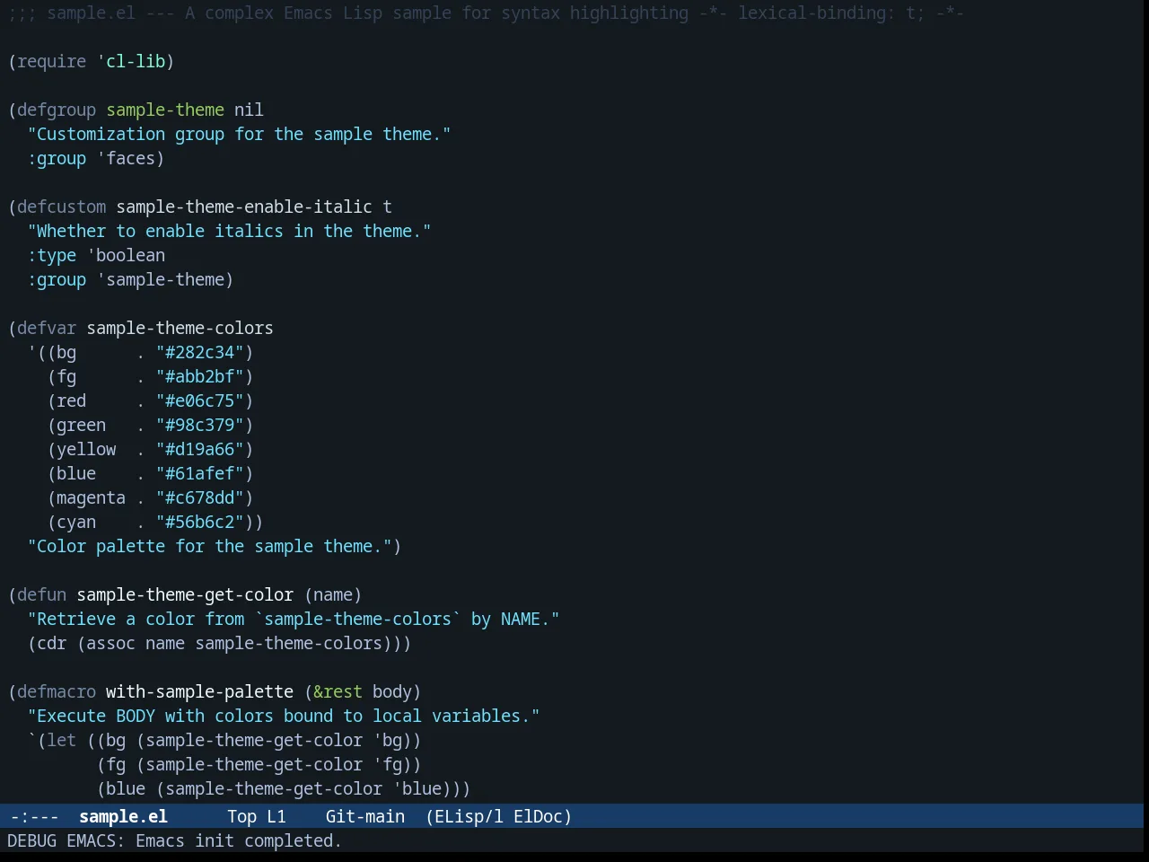 Fogus Theme in emacs-lisp-mode