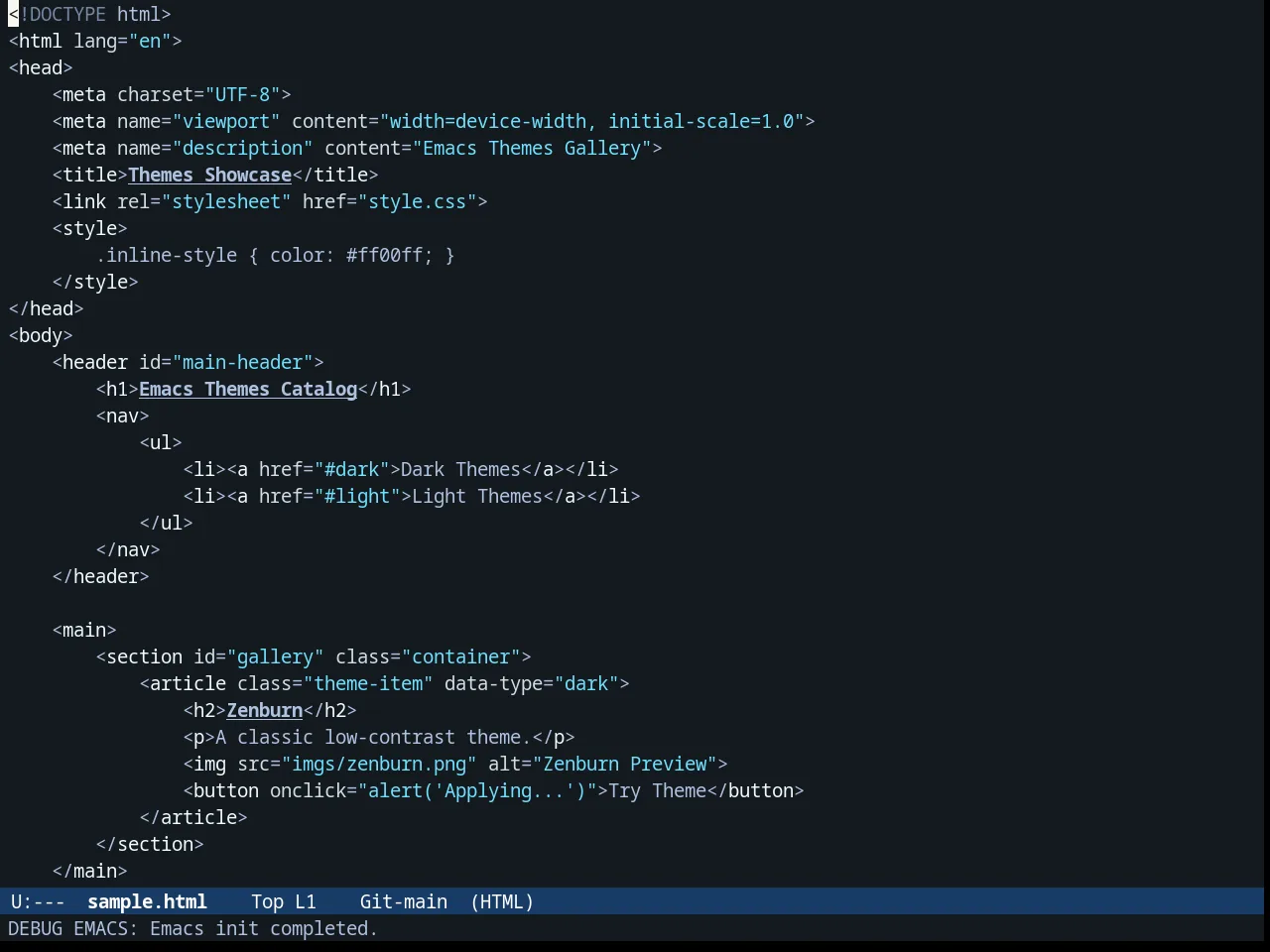 Fogus Theme in html-mode