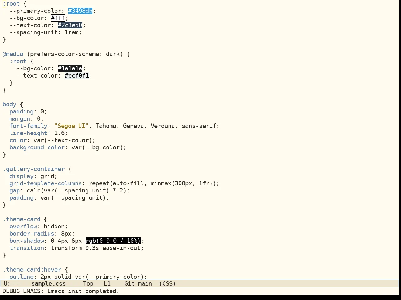 Folio Theme in css-mode