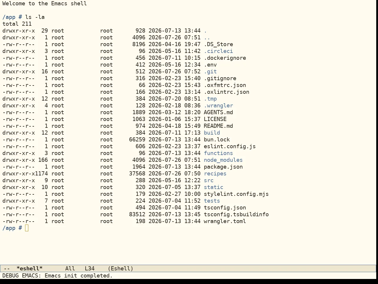 Folio Theme in eshell