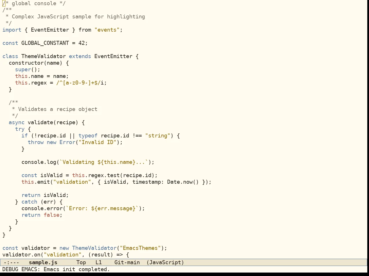 Folio Theme in javascript-mode