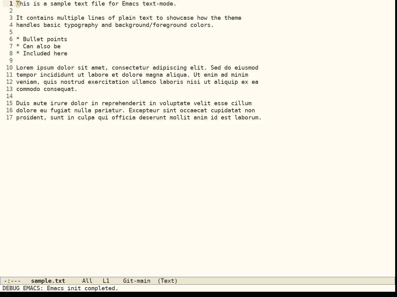 Folio Theme in text-mode