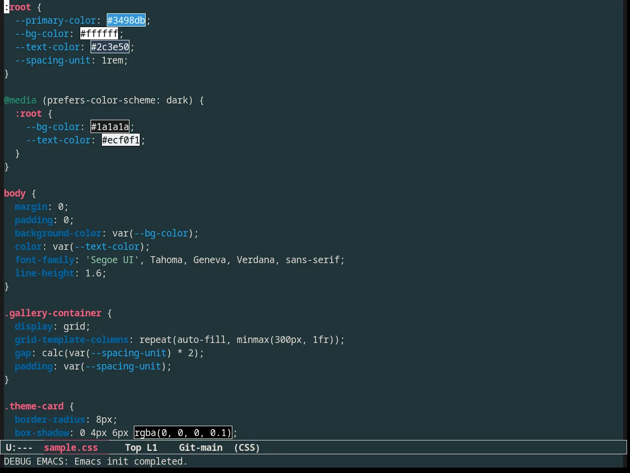 Forest Blue Theme in css-mode