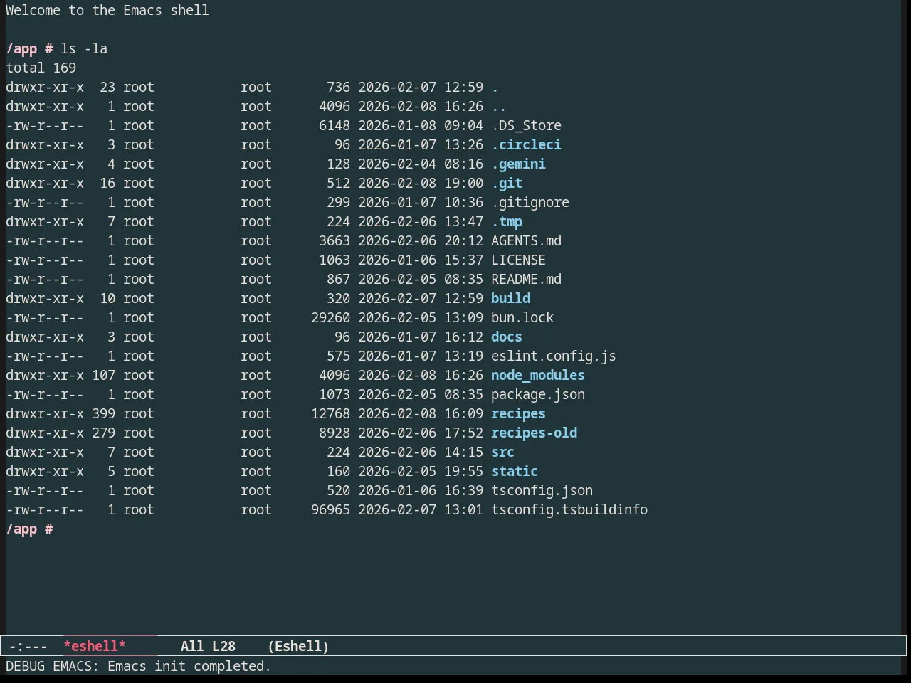 Forest Blue Theme in eshell