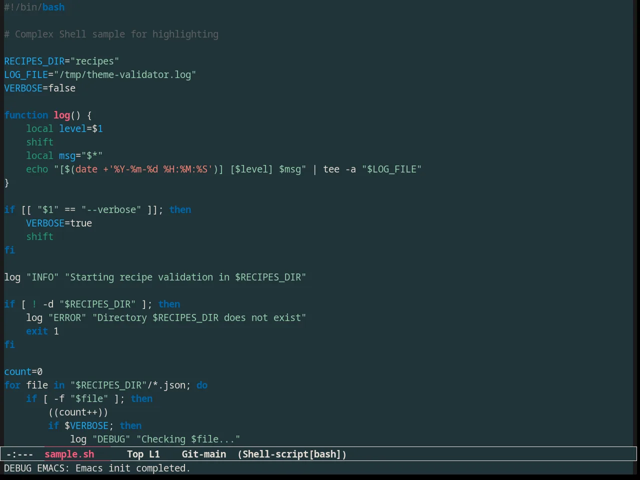 Forest Blue Theme in sh-mode