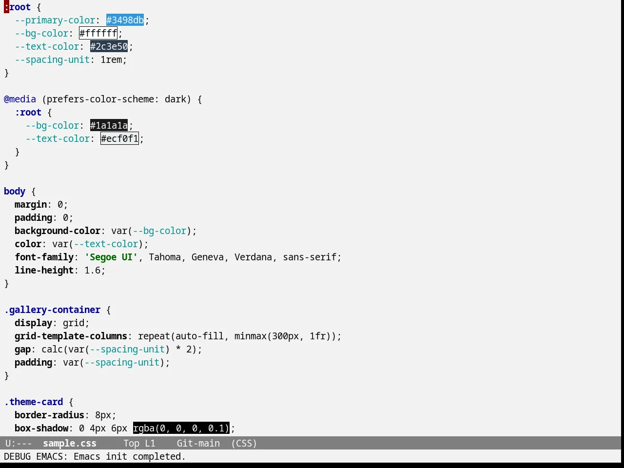 Gandalf Theme in css-mode