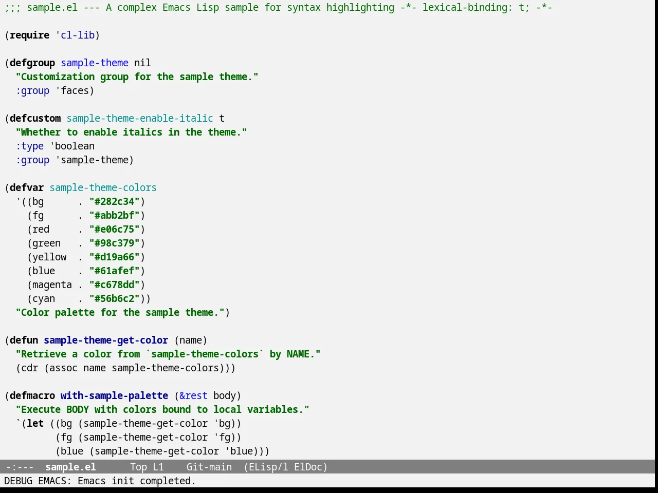 Gandalf Theme in emacs-lisp-mode