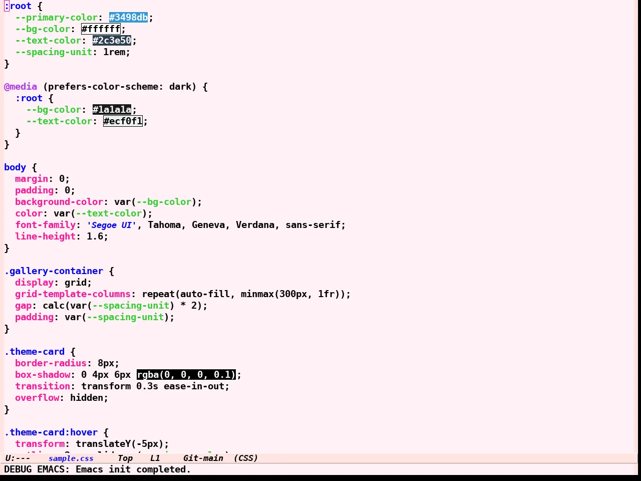 Girly Notebook Theme in css-mode