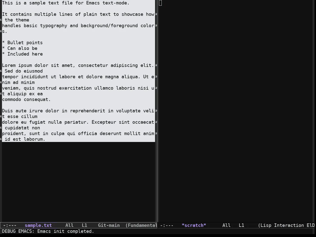Github Dark Vscode Theme in fundamental-mode