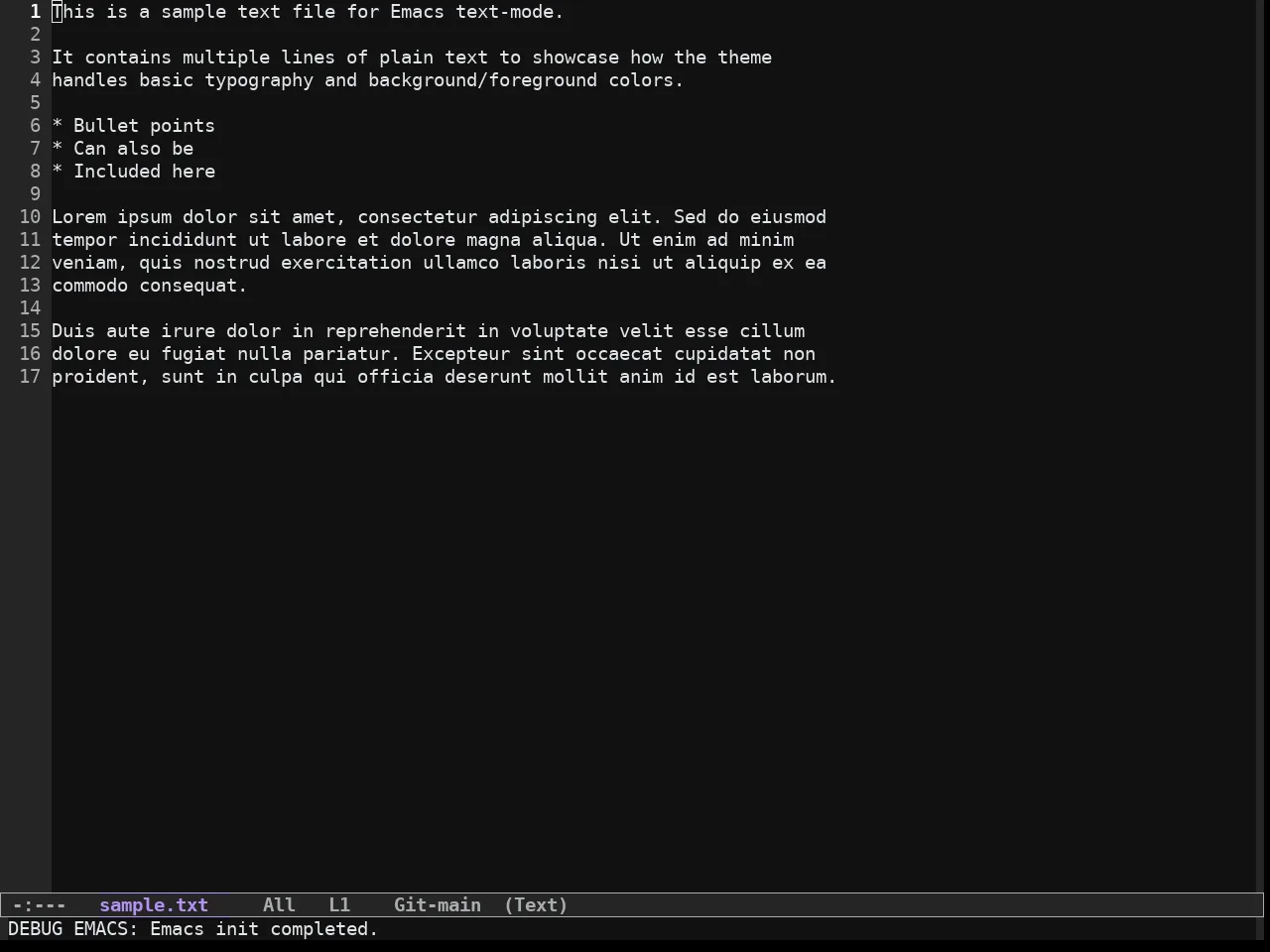 Github Dark Vscode Theme in text-mode