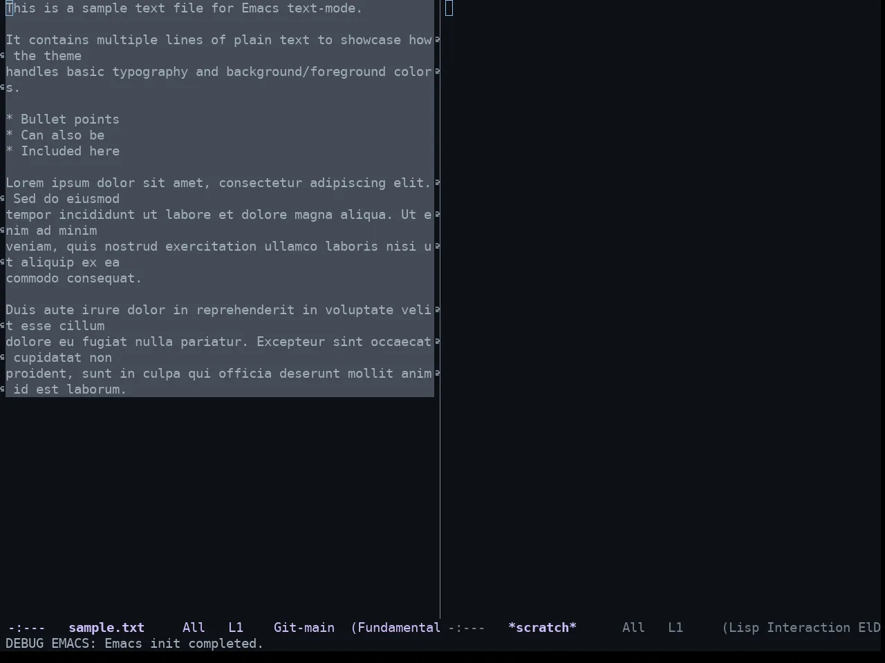 GitHub Dark Theme in fundamental-mode