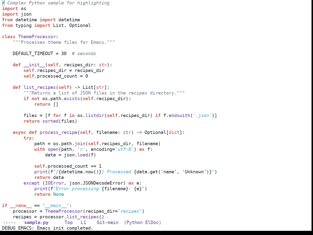 GitHub Light Theme in python-mode