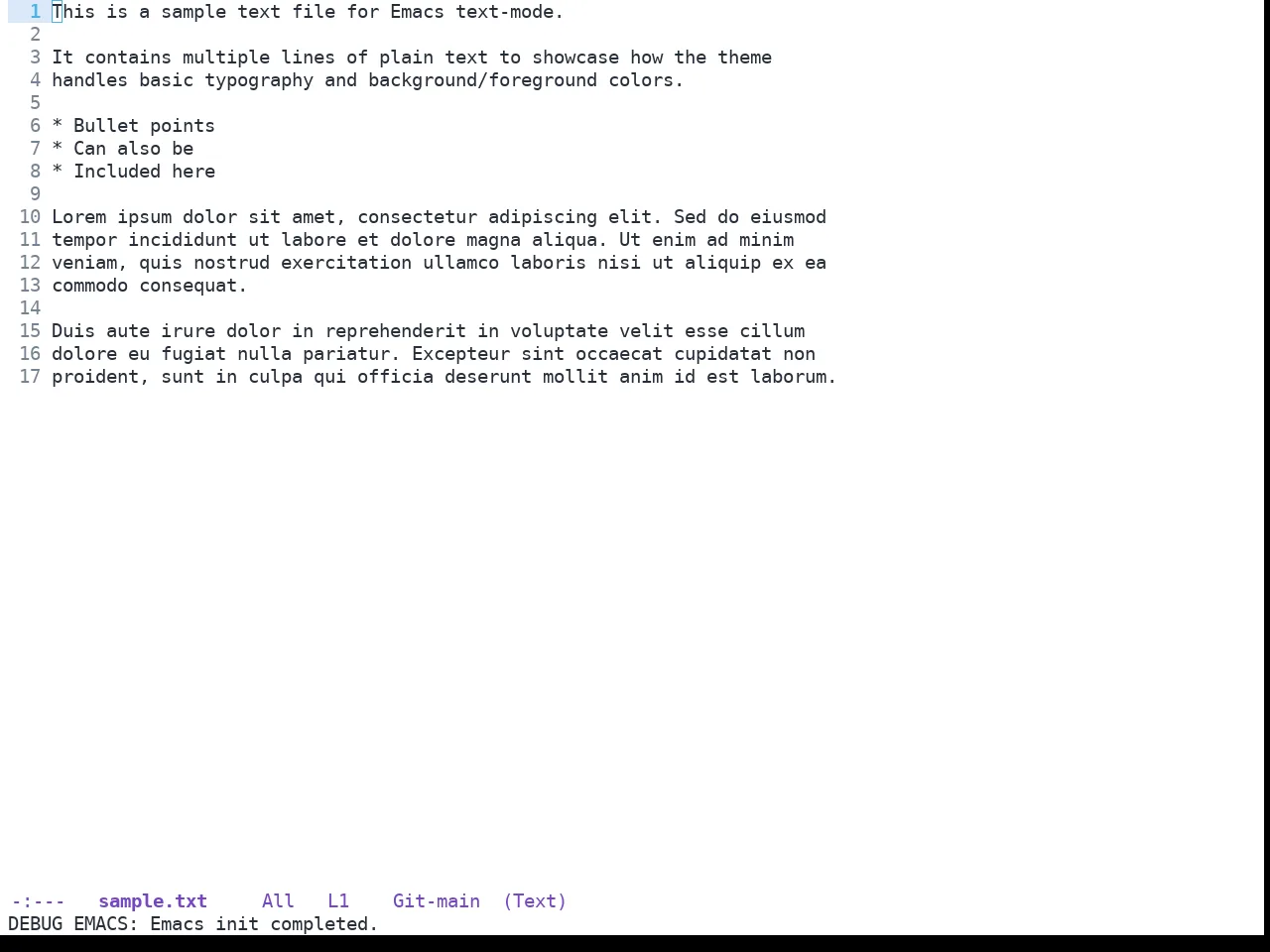 GitHub Light Theme in text-mode