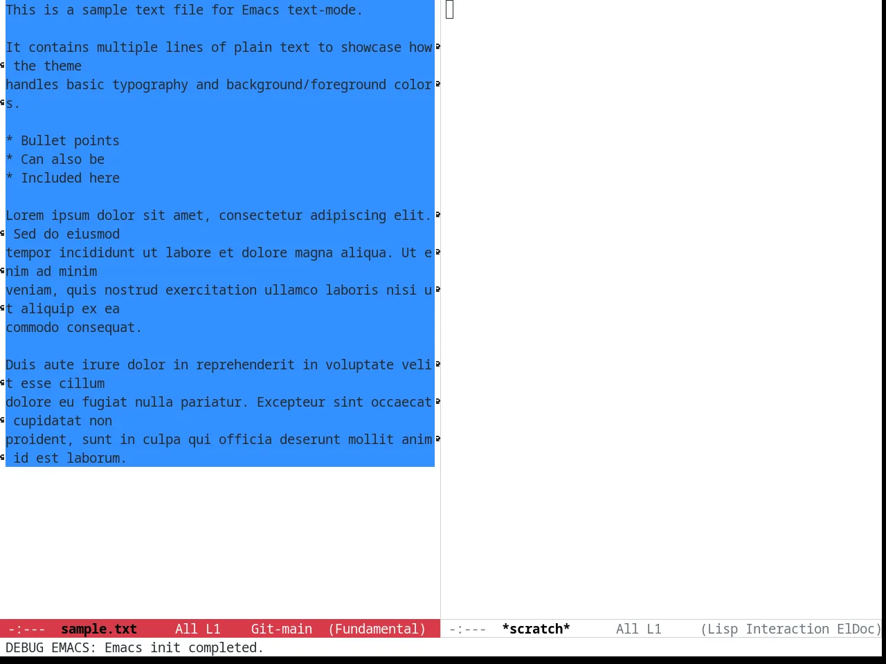 Github Modern Theme in fundamental-mode