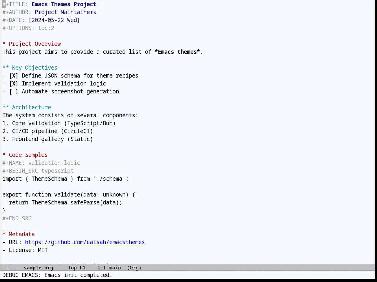 Github Theme in org-mode