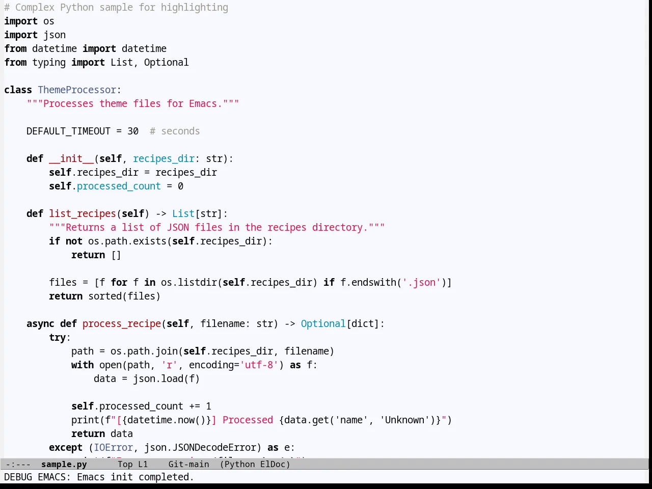 Github Theme in python-mode