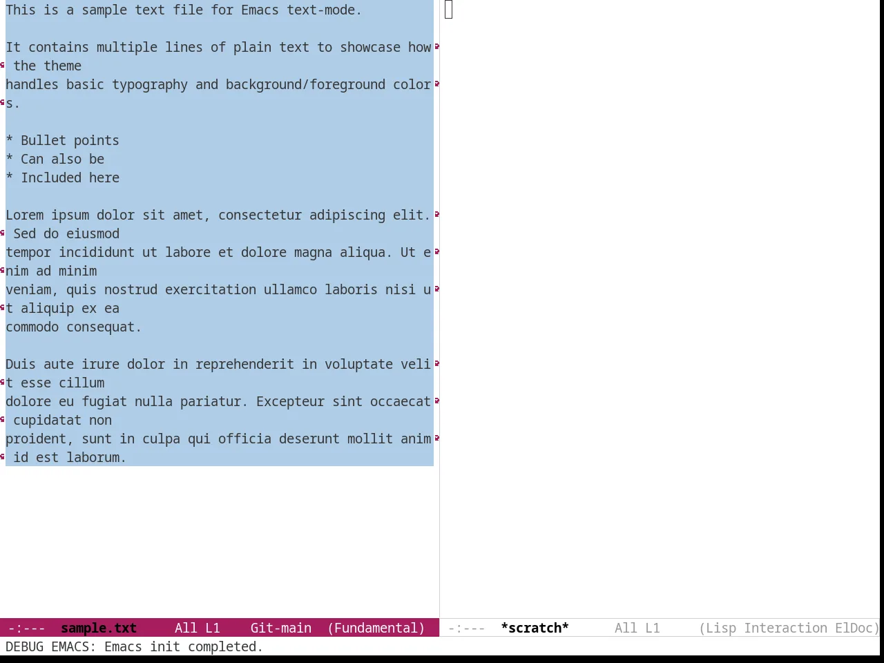 Github Modern Theme in fundamental-mode